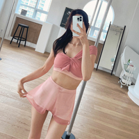 Mesh Frill Basic Pants (Pink)