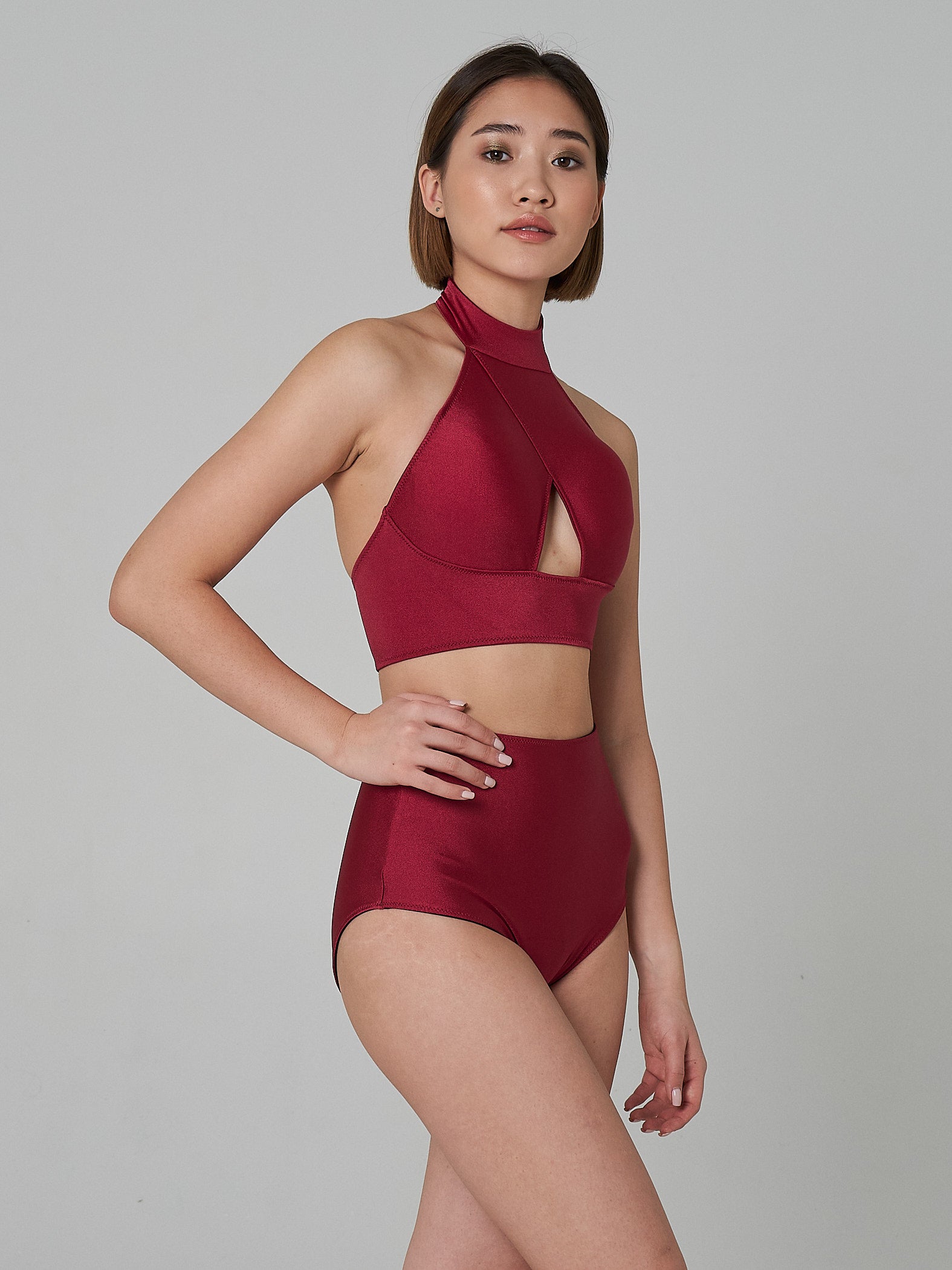Double-sided High Waist Bottom (Wine/ Black)