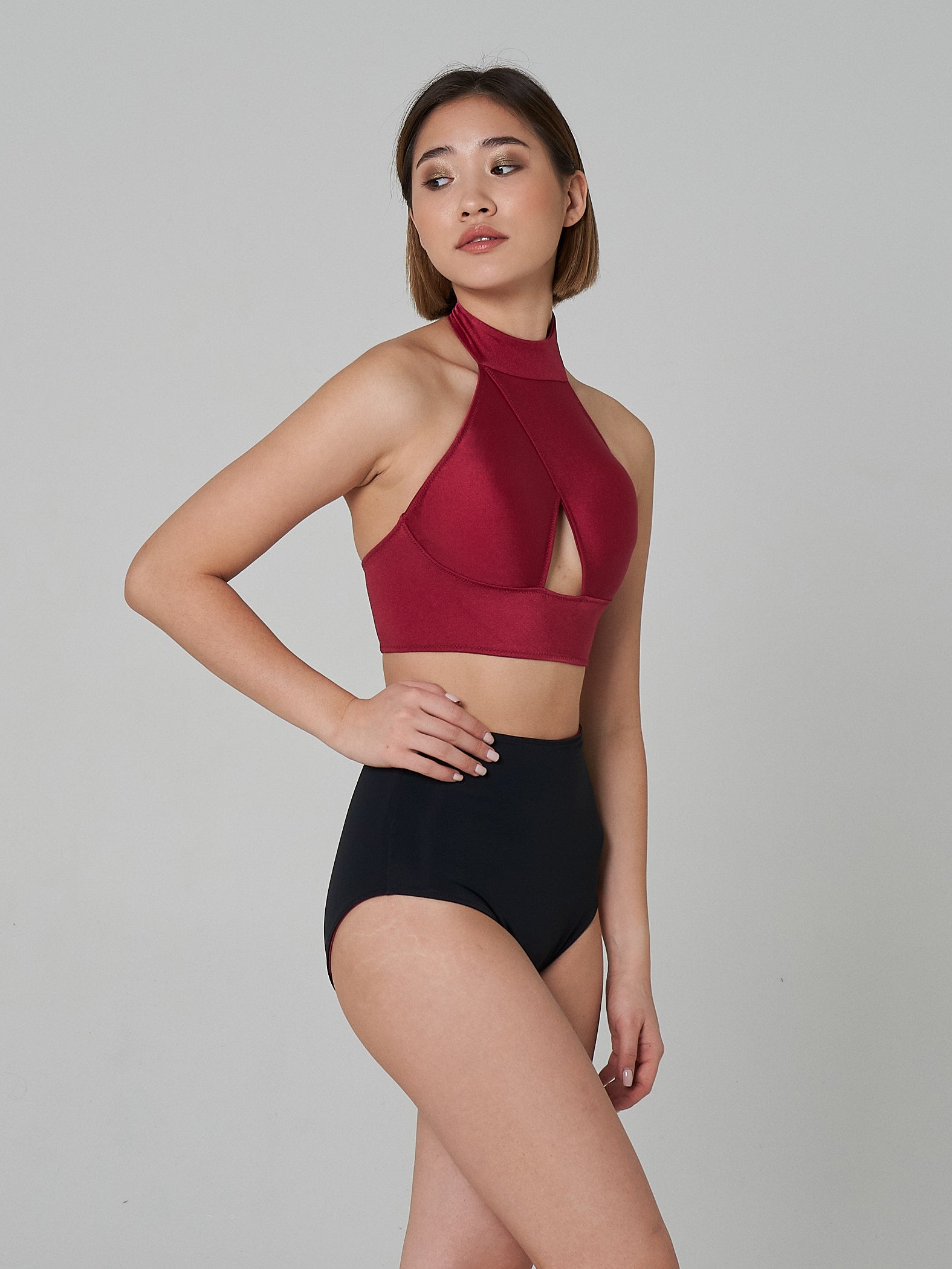 Double-sided High Waist Bottom (Wine/ Black)