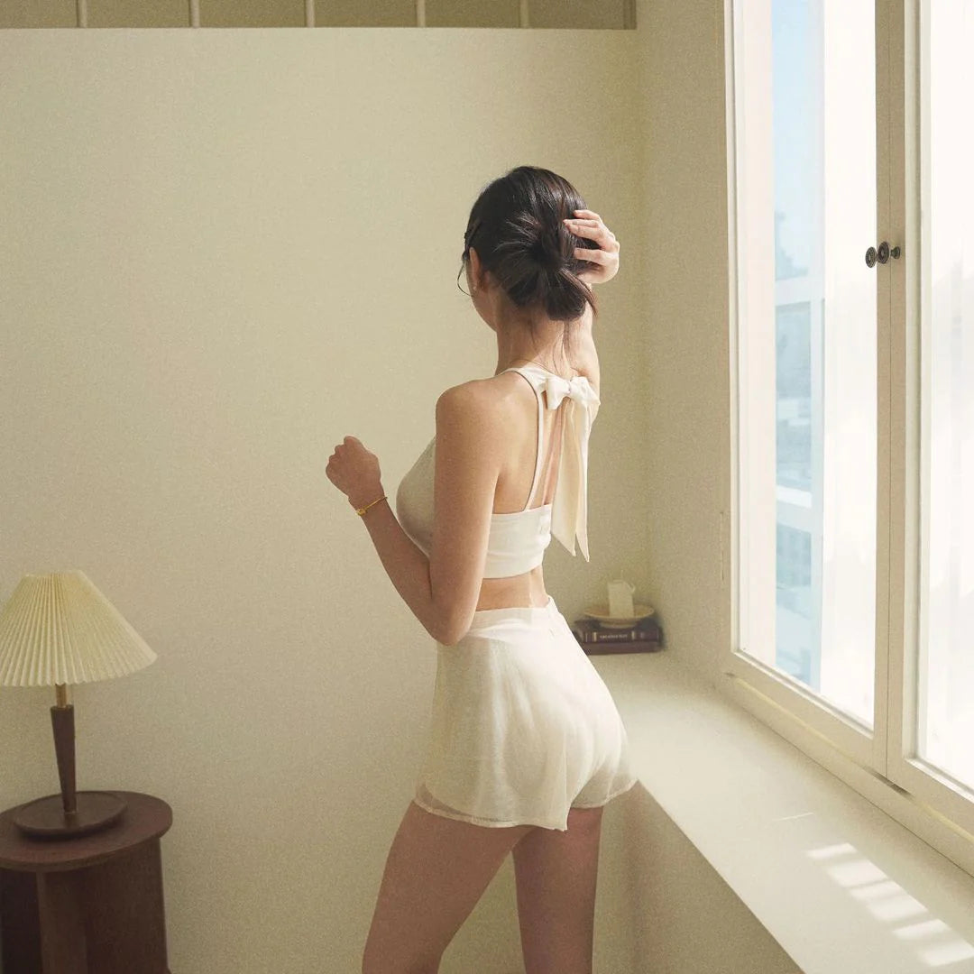 The Back Ribbon Top (Cream)