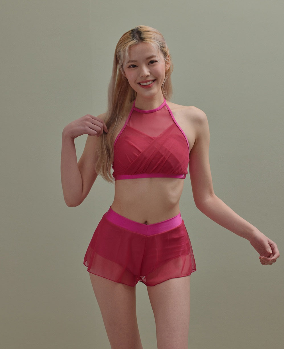 Shishi Mesh Skirt Pants (Pony Pink)