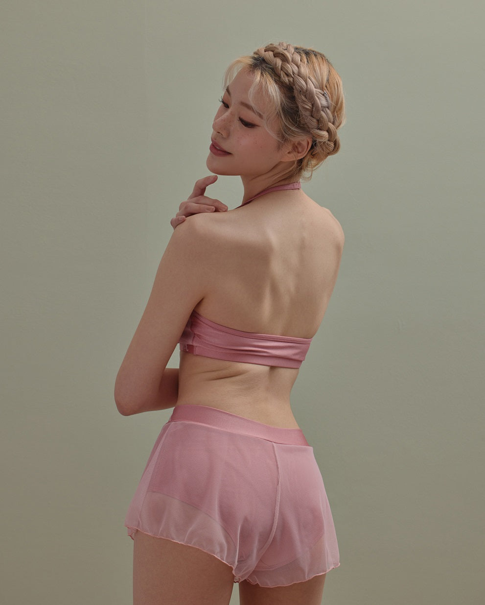 Shishi Mesh Skirt Pants (Rosy Pink)