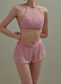 Shishi Mesh Skirt Pants (Rosy Pink)