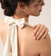 Back Ribbon Top (Cream)