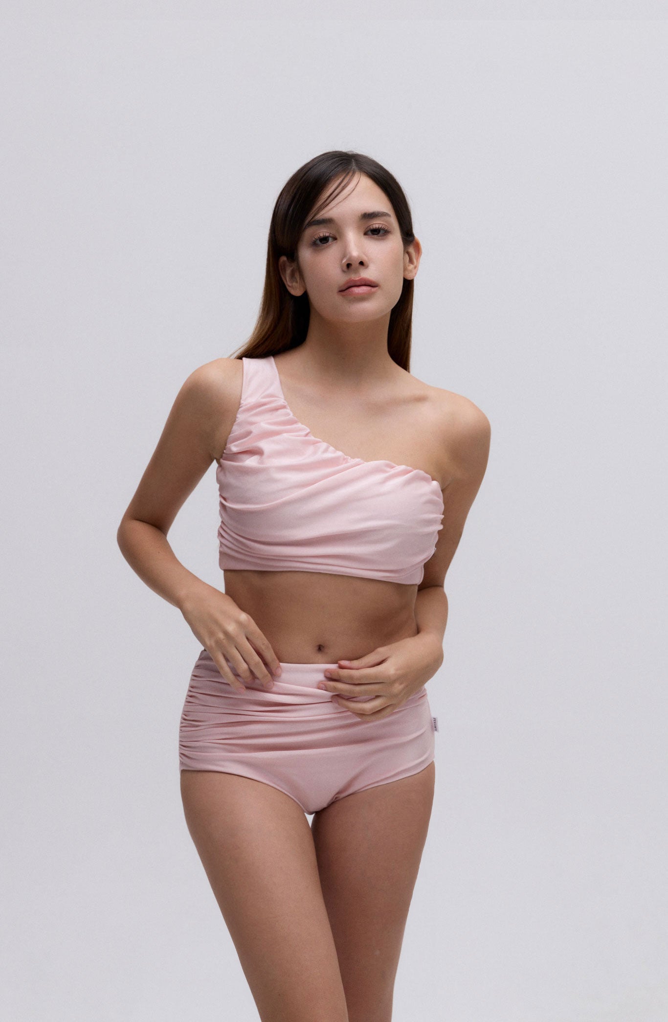 Shiny Shirring Set (Pink)