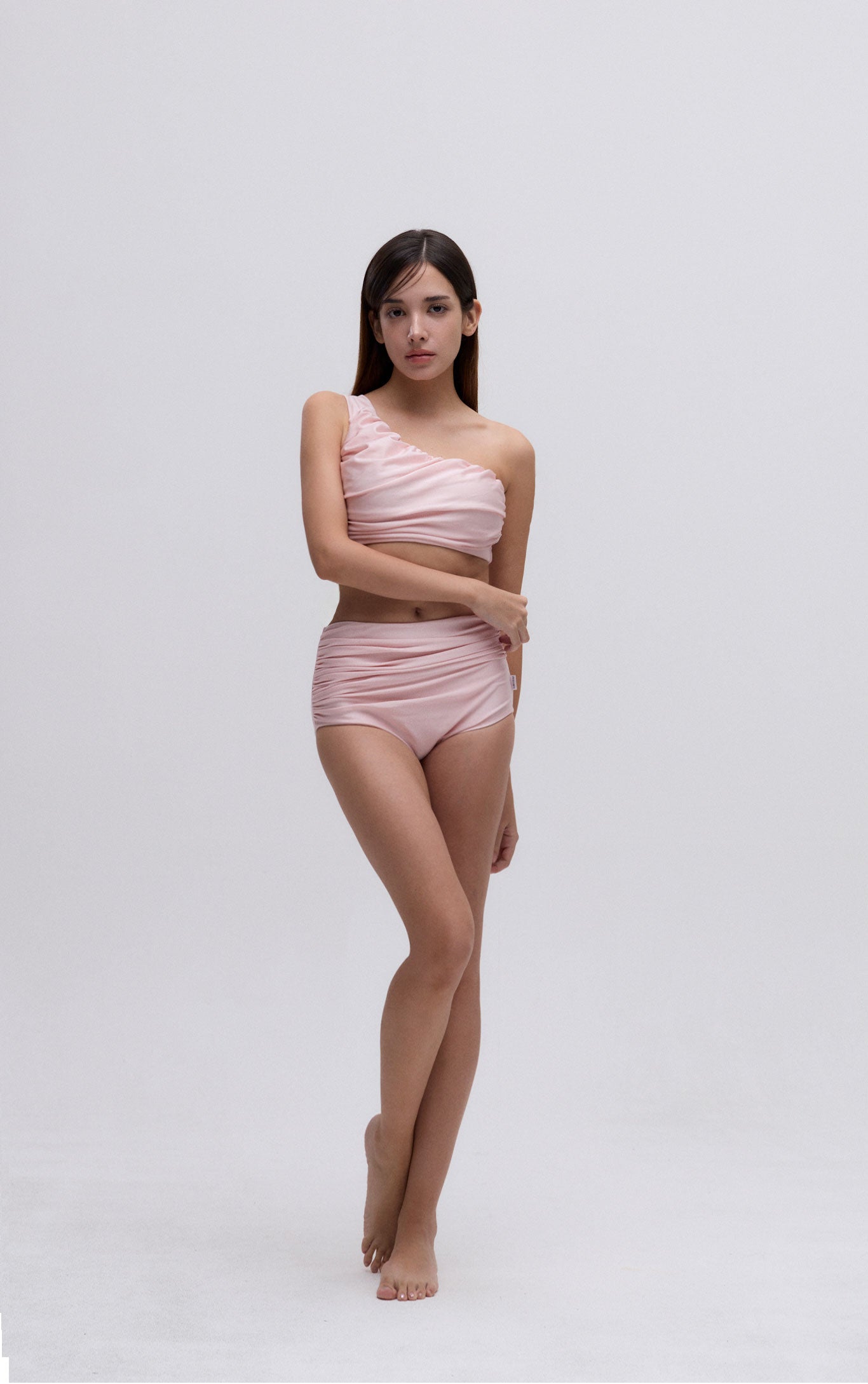 Shiny Shirring Set (Pink)