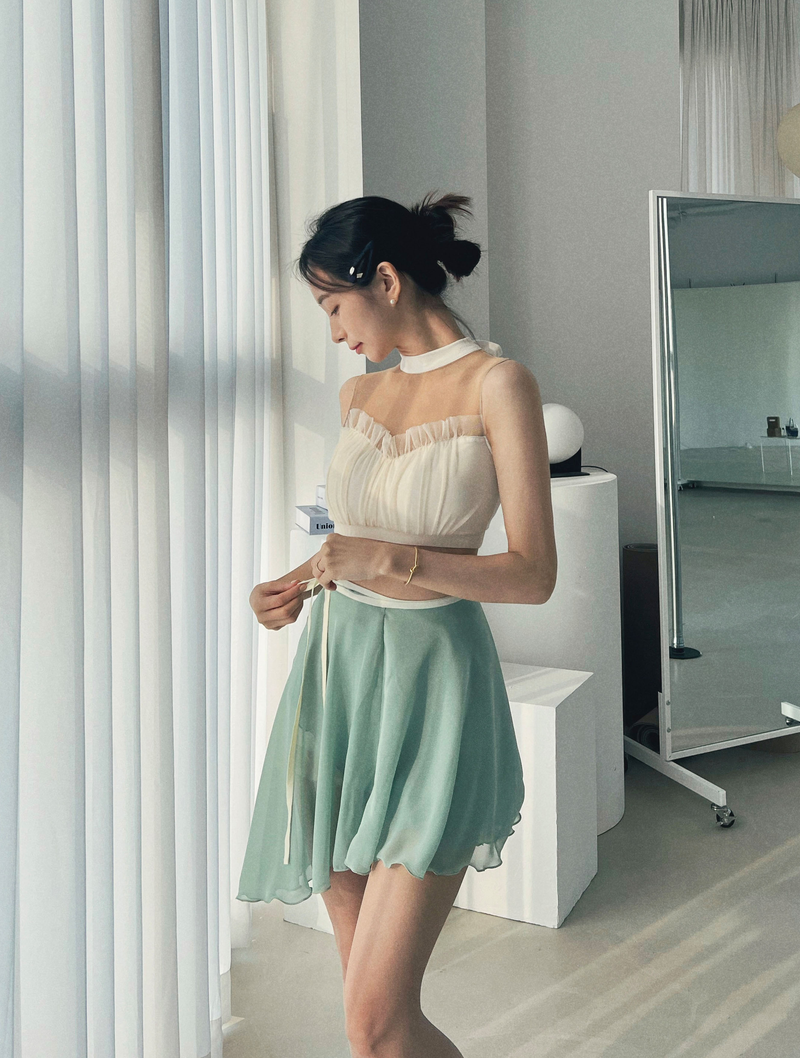 Midi Poling Skirt (Airy Mint)