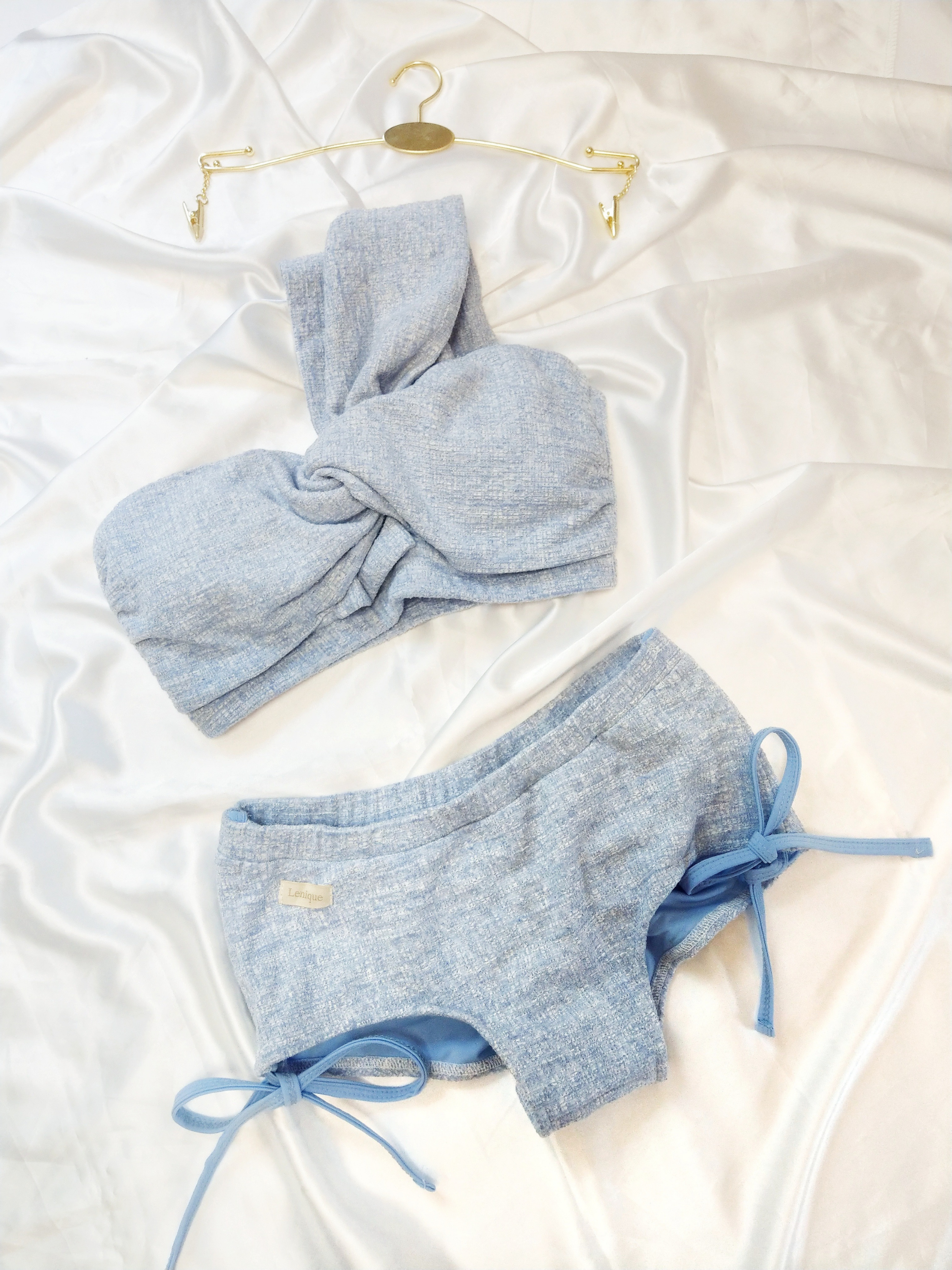 Tweed Ribbon Set (Baby Blue)