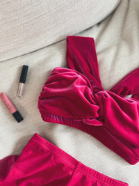 Velvet Ribbon Set (Fuchsia)