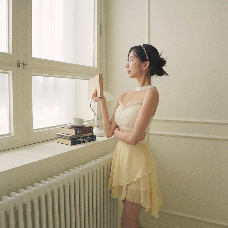 Midi Poling Skirt (Pastel Yellow)